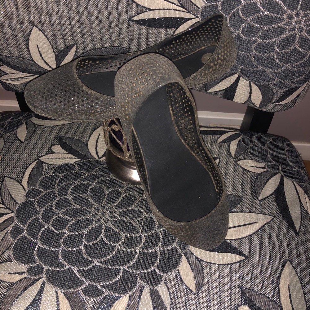 Black glitter flats